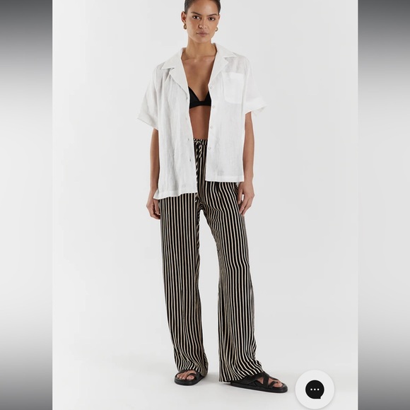 Dissh RORY STRIPE DRAWSTRING US Size 8 Black and Tan - Picture 2 of 8